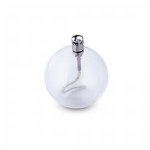 Oljelampa - Glas - Rund Boll - Silver - Ø9 cm - www.frokenfraken.se