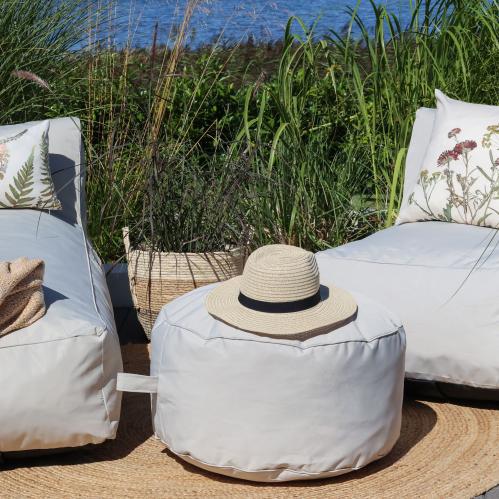 Lounge - Sittpuff - Beige - Utomhus -  60 x 32 cm - 2-Pack - www.frokenfraken.se