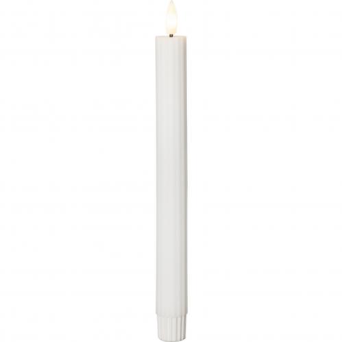 Batteriljus - Vit - Kronljus/Antikljus - Flamme Stripe - 2 st - 25 cm - Timer - www.frokenfraken.se