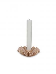 Ljusstake - Vågig Felle - Beige - 12 cm - www.frokenfraken.se