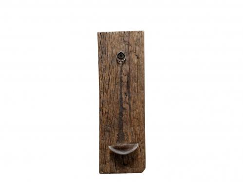 Vggljusstake fr blockljus - Rustikt tr - 46 x 16 cm - www.frokenfraken.se