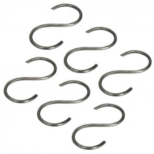 S-krokar Antik Zink 6-pack Stor - 5 x 11 cm - www.frokenfraken.se