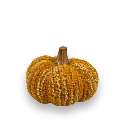 Pumpa - Tyg - Orangegul - 9 cm - www.frokenfraken.se