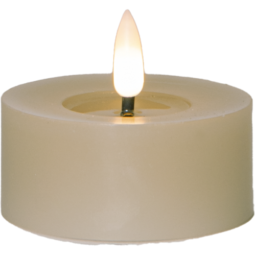 Batteriljus - Vrmeljus 7 cm - Flamme - Beige - 2 st - www.frokenfraken.se