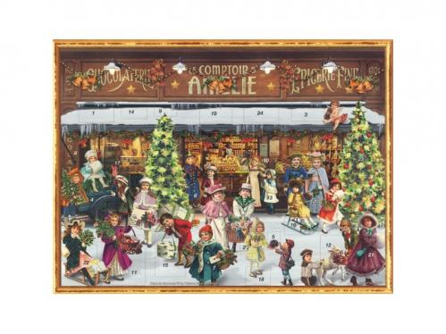 Adventskalender - Chokladbutik och massor av barn - A3 - 42 x 29,7 cm - www.frokenfraken.se