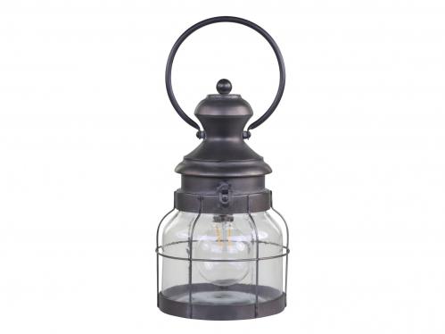 Fransk ladugrdslykta med gldlampa och timer - H 32 cm -  16,5 cm - www.frokenfraken.se