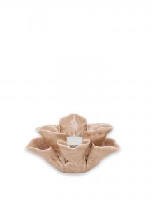 Ljuslykta - Blomma Fenja - Beige - Ø13 x 7 cm - www.frokenfraken.se