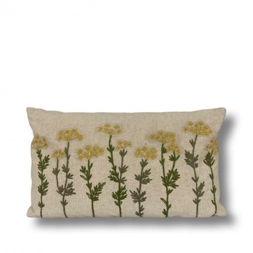 Kuddfodral - broderade blommor - Beige - 50 x 30 cm - www.frokenfraken.se