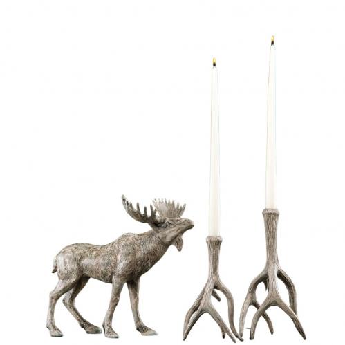 Ljusstake - Renhorn - Natur - 29 cm - 1st - www.frokenfraken.se