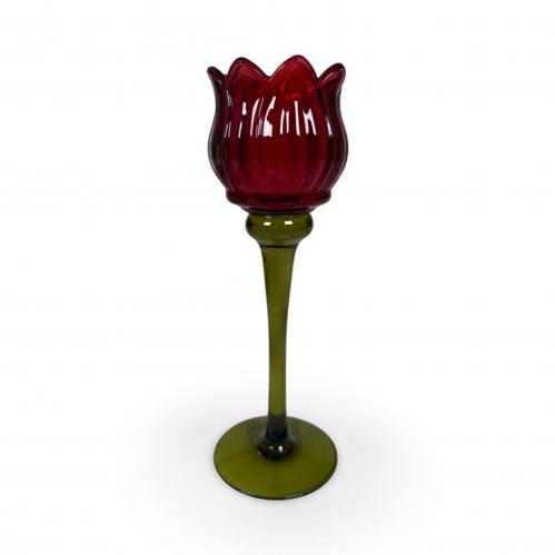 Ljusstake - Tulip Mrkrd - 22 cm - www.frokenfraken.se