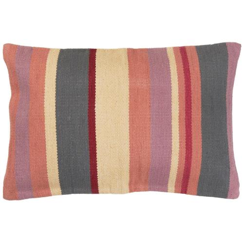 Kuddfodral - Randig - Malva/röd/beige/grå - 40 x 60 cm - www.frokenfraken.se