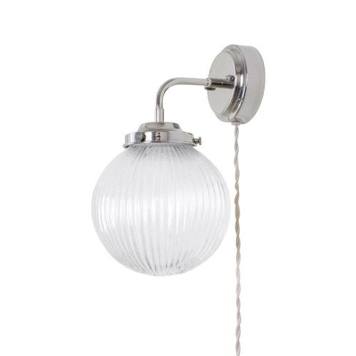 Vägglampa - Eivor - Nickel/Klar - Ø16 x L19 x H29 cm - www.frokenfraken.se