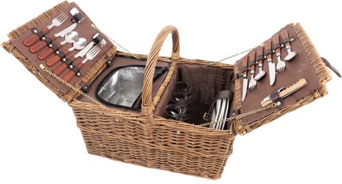 Korg med lock - Picknick - 18 delar - 46 x 27 cm - www.frokenfraken.se